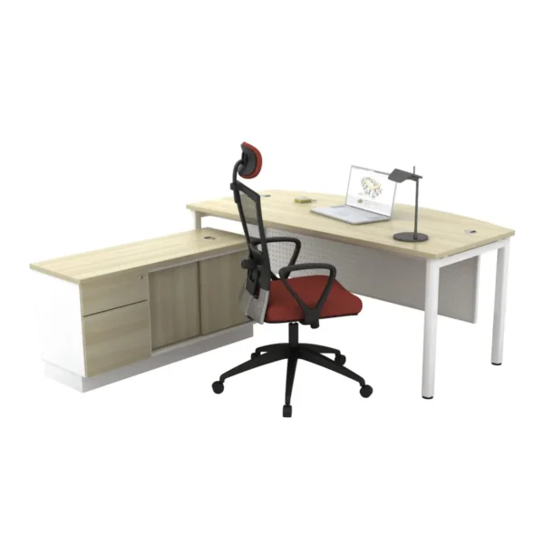 SL 1.8m Bow Front Desk w/Cabinet